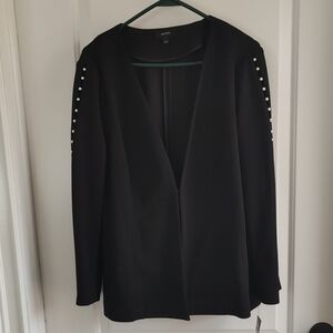 Alfani Black Blazer with Pearl Details Sleeves